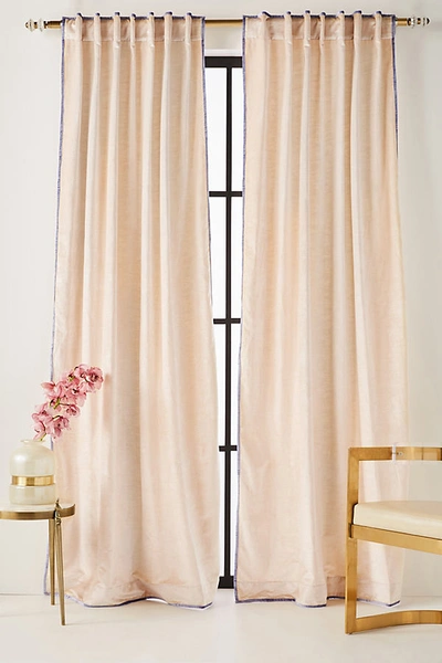 Shop Anthropologie Adelina Velvet Curtain By  In White Size 50x63