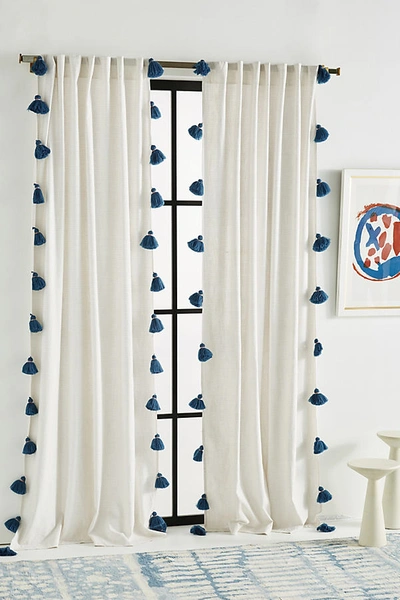 Shop Anthropologie Mindra Curtain By  In Grey Size 108"