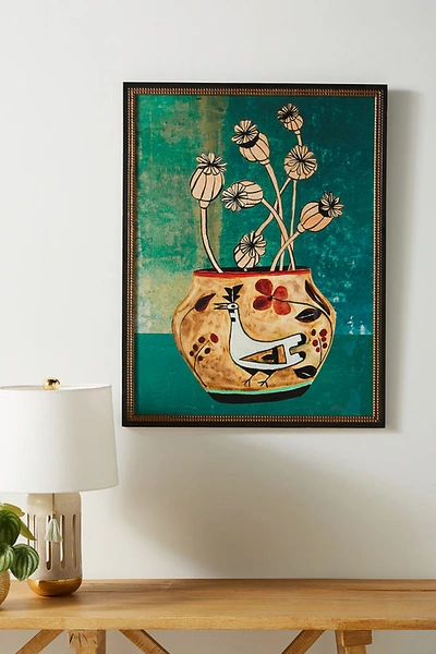 Shop Artfully Walls Poppies Vase Wall Art By Ruti Shaashua For  In Blue Size M