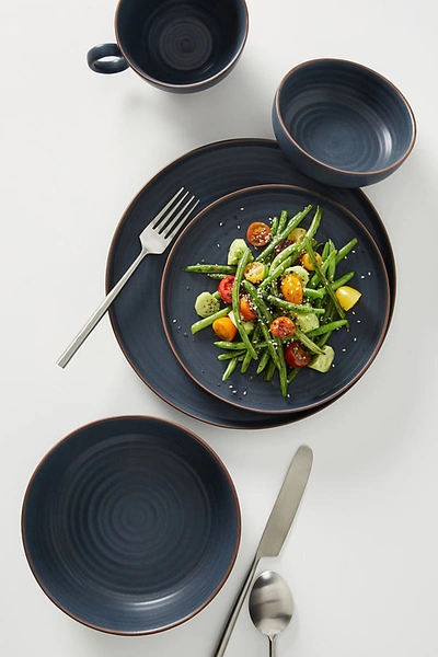 Shop Gather By Anthropologie Ilana Matte Dinner Plates, Set Of 4 By  In Blue Size S/4 Dinner