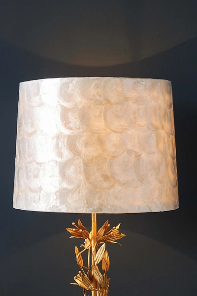 Shop Anthropologie Capiz Lamp Shade By  In White Size M