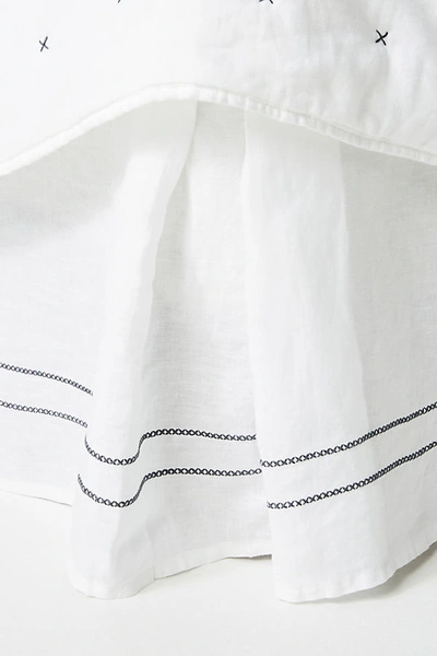 Shop Anthropologie Moderna Linen Bed Skirt By  In White Size Fullskirt