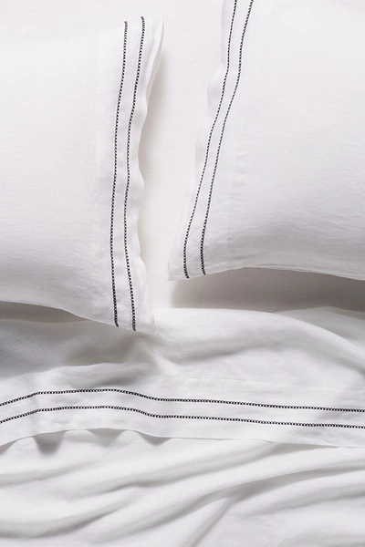Shop Anthropologie Moderna Linen Sheet Set By  In White Size Pillowcase