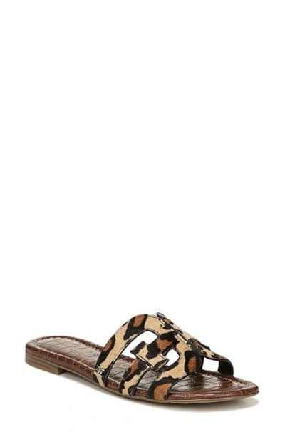 Shop Sam Edelman Bay Cutout Slide Sandal In New Nude Leopard Cow Hair