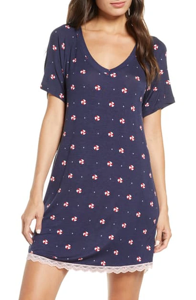 Shop Honeydew Intimates All American Sleep Shirt In Sugar Berry Stripe