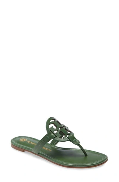 Shop Tory Burch Miller Flip Flop In Dark Arugula