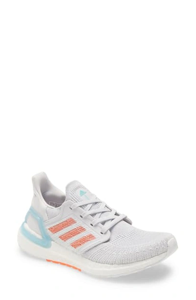Shop Adidas Originals Ultraboost 20 Running Shoe In Dash Grey/ True Orange/ Blue