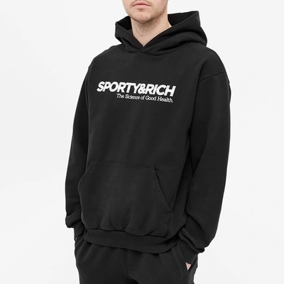 Shop Sporty And Rich Sporty & Rich Science Of Good Health Hoody In Black