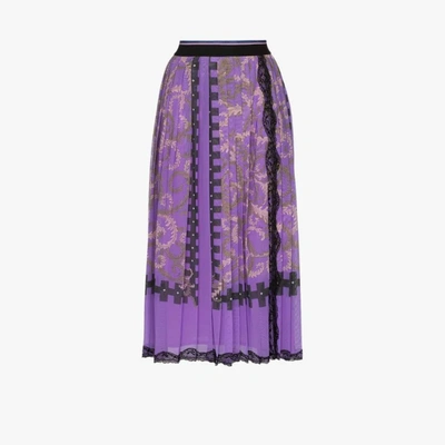 Shop Emilio Pucci Purple X Koché Selva Print Pleated Skirt