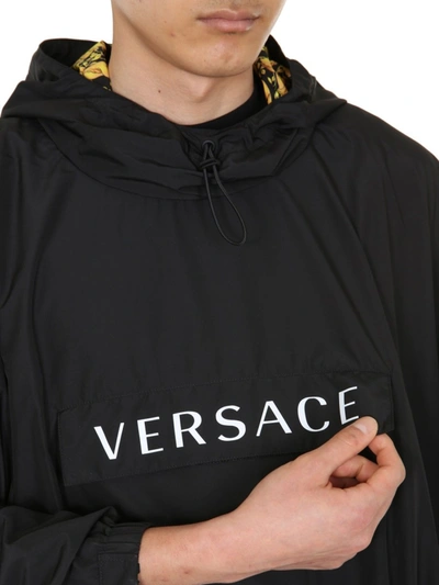Shop Versace Wind Jacket In Black
