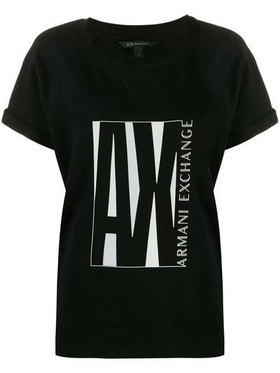 Shop Armani Exchange Ax Logo-print T-shirt In Black