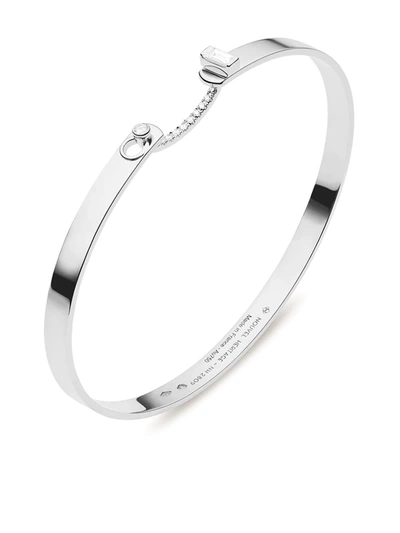 Shop Nouvel Heritage 18kt White Gold Dinner Date Mood Diamond Bangle In Silver