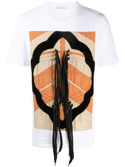 Shop Craig Green Drawstring-embellished Cotton T-shirt In White