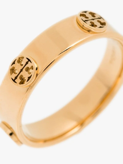Shop Tory Burch Gold Tone Raised Serif T Logo Ring