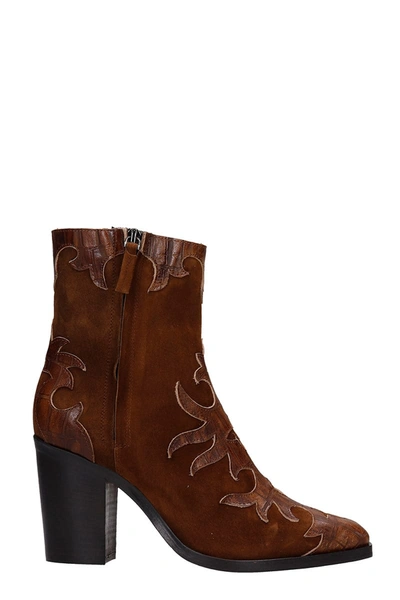 Shop The Seller Texan Ankle Boots In Brown Suede