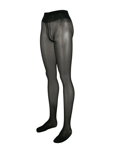 Wolford X Amina Muaddi High-waist Thong Tights In Black