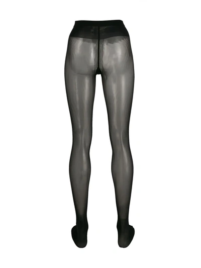 Wolford X Amina Muaddi High-waist Thong Tights In Black
