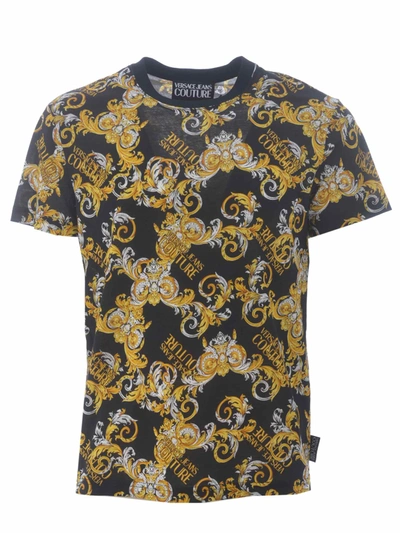 Shop Versace Jeans Couture T-shirt In Nero/oro