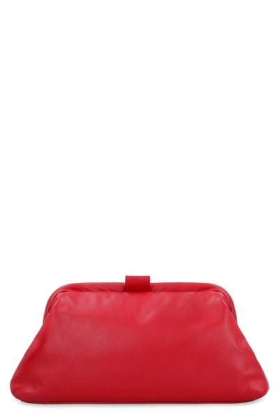 Shop Nico Giani Zoe Leather Clutch With Strap In Red