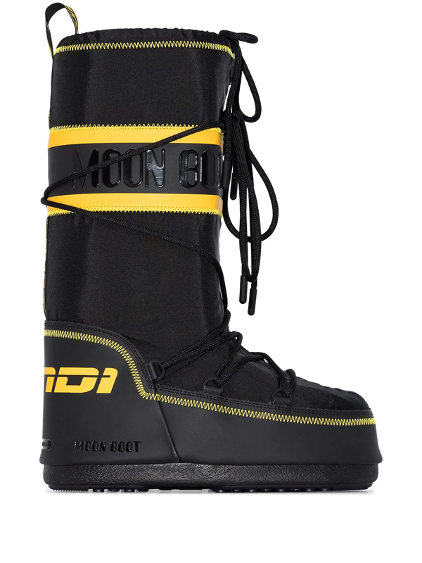 Fendi X Moon Boot Contrast/trim Snow Boots In Black | ModeSens