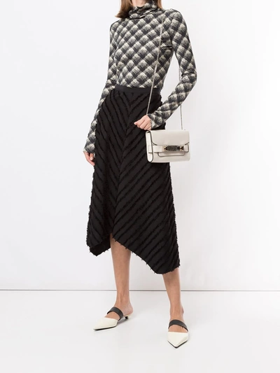 Shop Proenza Schouler White Label Slit Back Check Pattern Top In Black