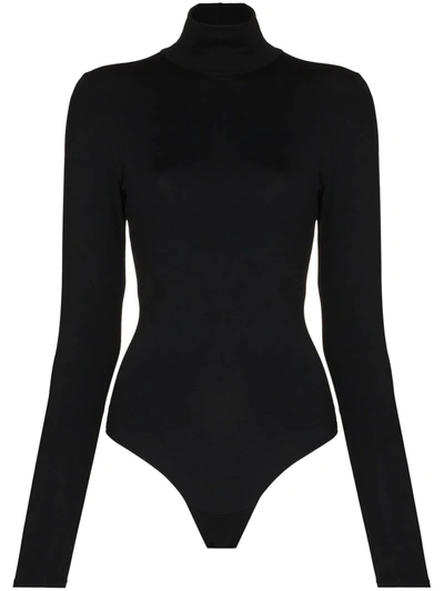Shop Spanx Suit Yourself Long-sleeve Bodysuit In Black