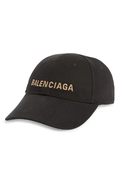 Shop Balenciaga Classic Sea Baseball Cap In Black/ Beige