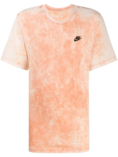 Shop Nike Acid Wash T-shirt In Orange