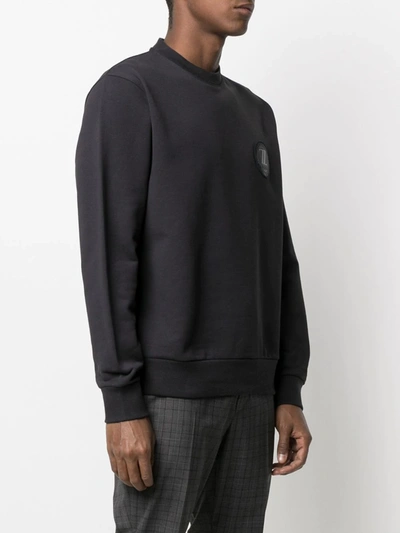 Shop Ermenegildo Zegna Logo Patch Cotton Sweatshirt In Blue