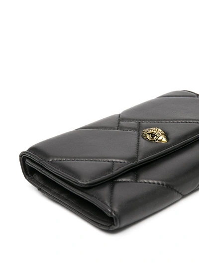 Shop Kurt Geiger Kensington Quilted Crossbody Wallet Bag In Black