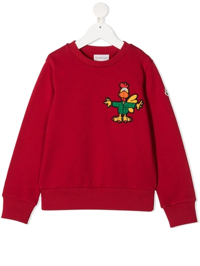 Shop Moncler Patch-detail Sweatshirt In Red