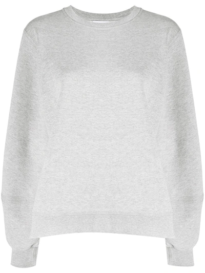 Shop Ganni Isola Puff-sleeve Sweatshirt In Grey