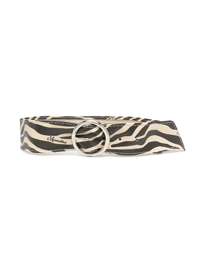 Monnalisa Teen Zebra-print Buckle Belt In Neutrals