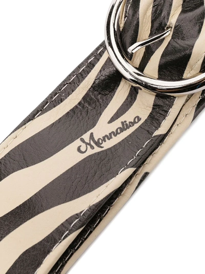 Monnalisa Teen Zebra-print Buckle Belt In Neutrals