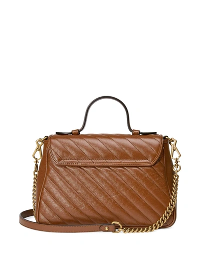 Shop Gucci Gg Marmont Shoulder Bag In Brown