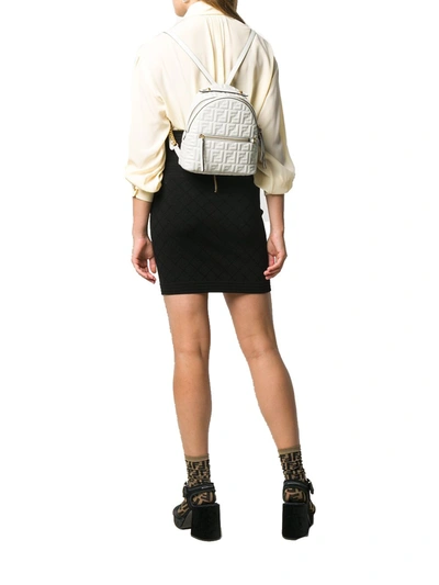 Shop Fendi Women's White Leather Backpack
