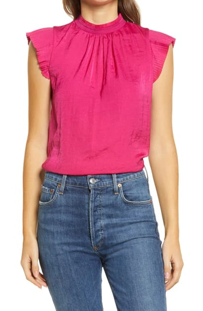 Shop 1.state Pleated Sleeve Top In Vibrant Rose