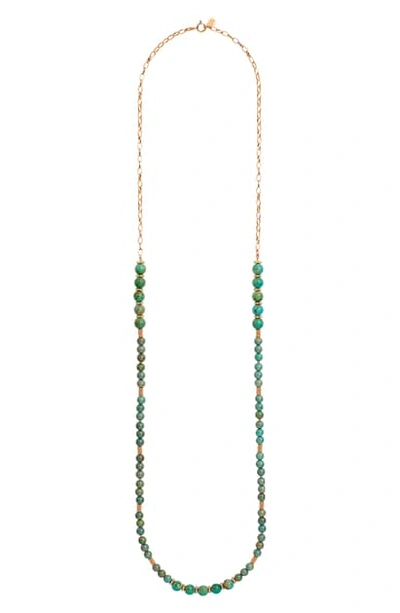 Shop Anna Beck Long Beaded Turquoise Necklace In Gold/ Turquoise