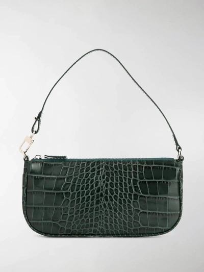 Shop By Far Crocodile-effect Shoulder Bag In Green