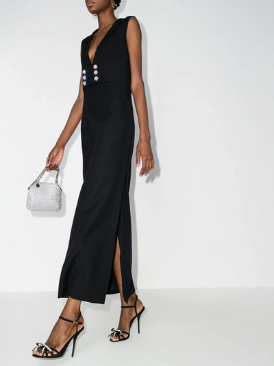 Shop Gucci Kleid Mit V-ausschnitt In Schwarz