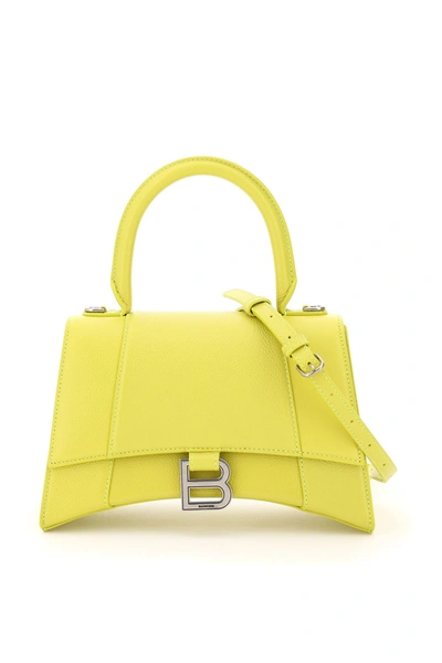 Shop Balenciaga Hourglass Top Handle S Bag In Lime