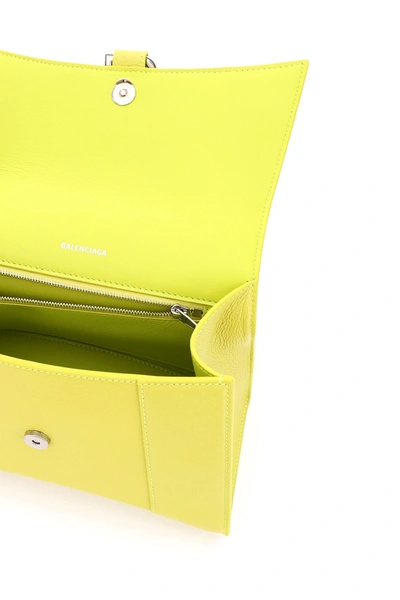 Shop Balenciaga Hourglass Top Handle S Bag In Lime