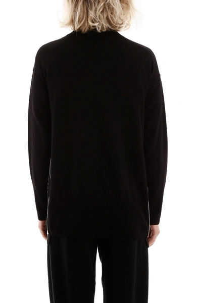 Shop Stella Mccartney Cardigan With Logo Bands In Black