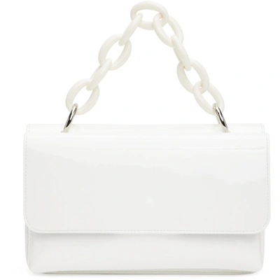 Shop Msgm White Chain Handle Double Bag In 01 White