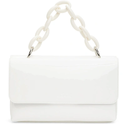 Shop Msgm White Chain Handle Double Bag In 01 White