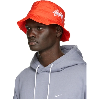 Shop Nike Red Stüssy Edition Bucket Hat In H Red/white
