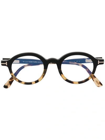 Shop Tom Ford Round-frame Glasses In Black