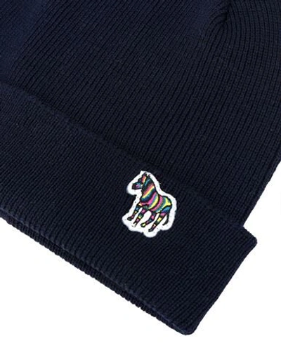Ps By Paul Smith Ps Paul Smith Zebra Logo Beanie In Blue