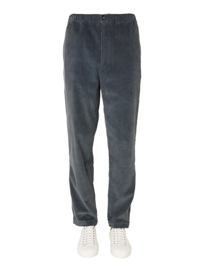 Shop Kenzo Corduroy Cropped Trousers In Grey