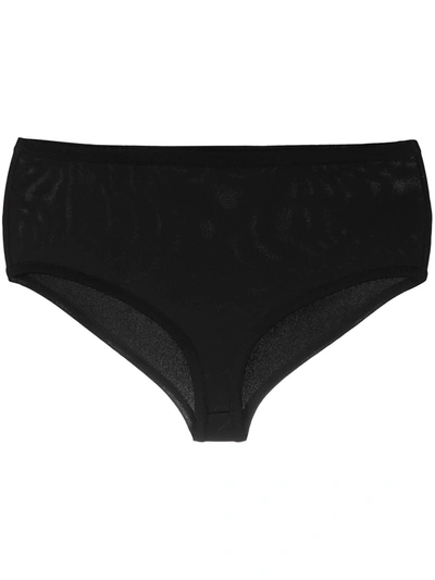 Shop Balmain Ribbed Knitted Briefs In Black